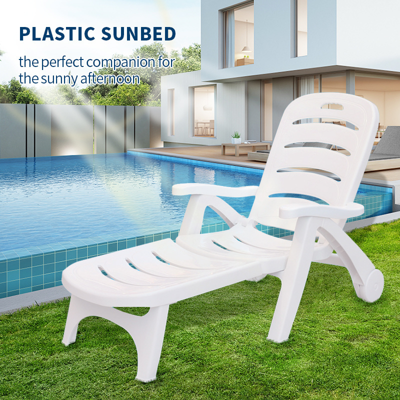 Beach Lounge Chair ART1244 Swimming Pool Plastic Sun Lounger Outdoor Furniture Modern Foldable pool chair