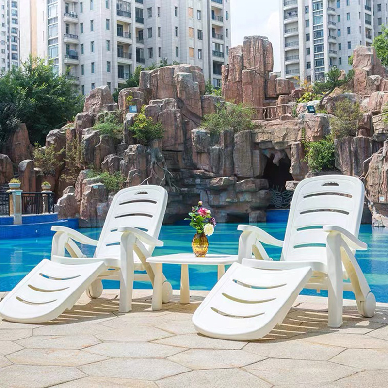 Beach Lounge Chair ART1244 Swimming Pool Plastic Sun Lounger Outdoor Furniture Modern Foldable pool chair