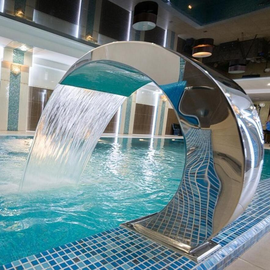 Wide-mouth Outdoor Swimming Pool Spa Massage Waterfall Used Stainless Steel Arc Hook Waterfall Led Shower Spillway Waterfall