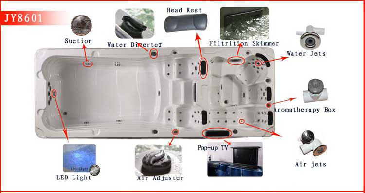 Wholesales Outdoor acrylic endless massage spa swimming pool on sale