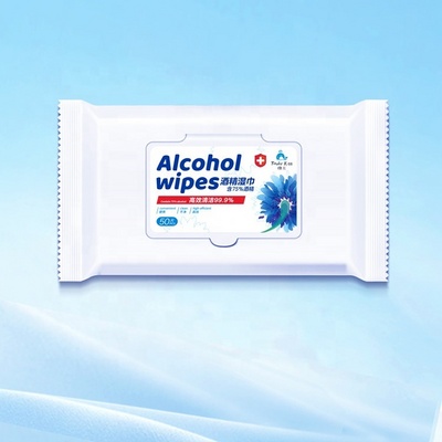 Custom sani wipes alcohal hand spunlace nonwoven wet wipes low price sanitizing wet wipes for gym