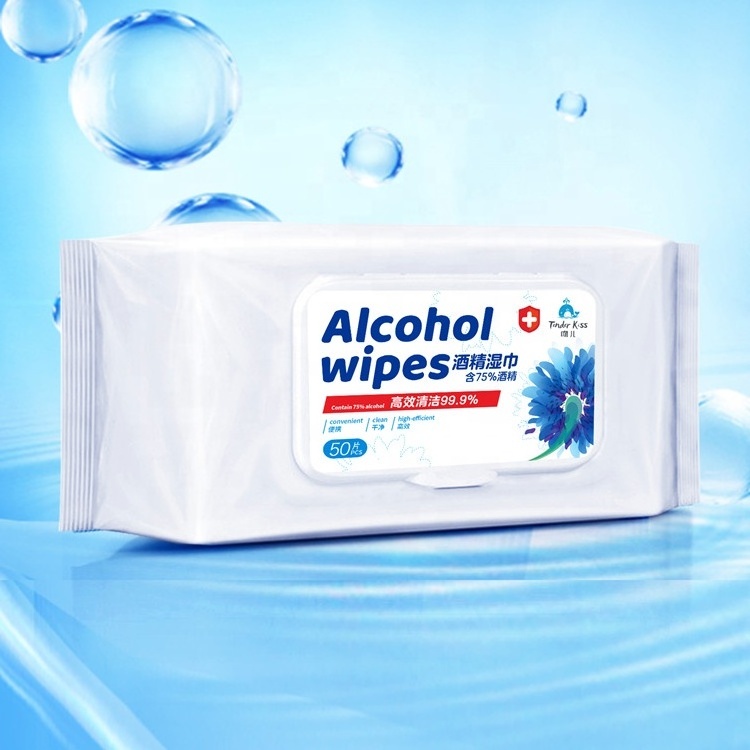 Custom sani wipes alcohal hand spunlace nonwoven wet wipes low price sanitizing wet wipes for gym