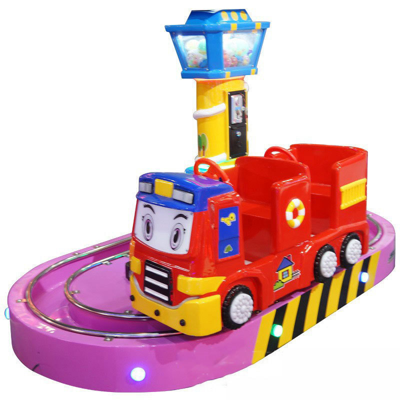 Children railway train arcade coin operated electric ride train with track