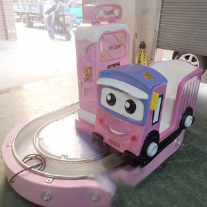 Children railway train arcade coin operated electric ride train with track