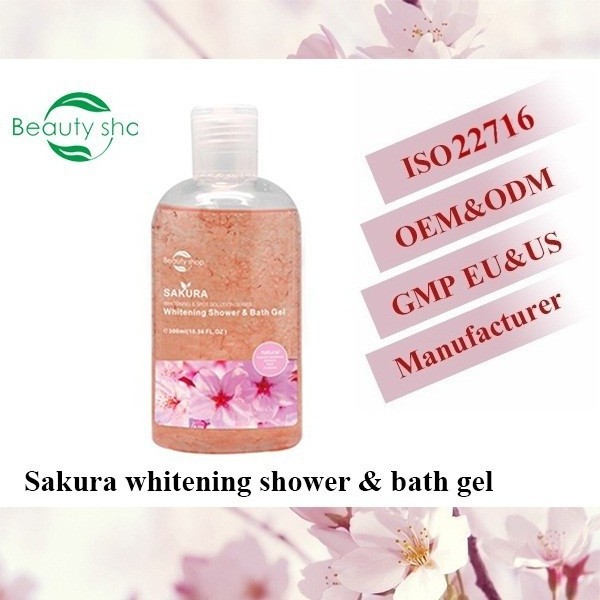 Sakura skin whitening shouwer gel liquid soap shampoo shower gel