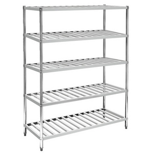 Restaurant Customized Storage Shelf for Kitchen Equipment Cold Room Heavy Duty Stainless Steel Supermarket Rack Shelves Factory