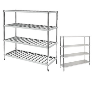 Stainless Steel Kitchen Wire Shelve/Adjustable Metal Storage Shelf Commercial 4 tiers Kitchen Shelf In Singapore