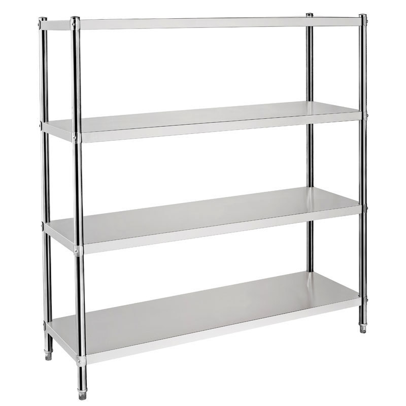 Heavy Duty 4 Tiers Metal Kitchen Storage Shelving Unit For Restaurant/Commercial Assembly Stainless Steel Storage Rack Shelf