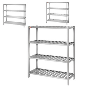 Restaurant Kitchen Metal Catering Rack Shelf Factory Square Legs Stainless Steel Storage Shelving With 4 Tiers In Malaysia