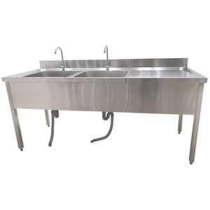 European Assembly Commercial Stainless Steel Double Bowl Kitchen Washing Sink Table China Manufacturer/catering Portable Sink