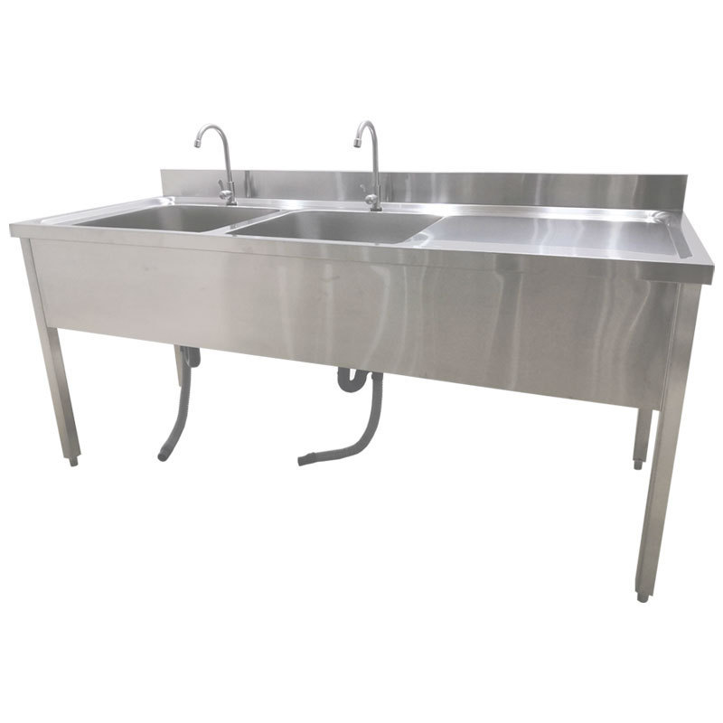 European Assembly Commercial Stainless Steel Double Bowl Kitchen Washing Sink Table China Manufacturer/catering Portable Sink