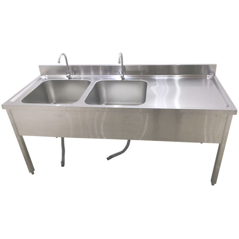 European Assembly Commercial Stainless Steel Double Bowl Kitchen Washing Sink Table China Manufacturer/catering Portable Sink