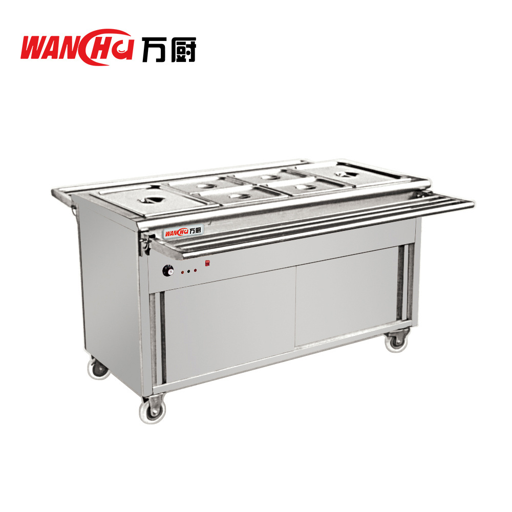 Factory American Restaurant Buffet Kitchen Food Display Warmer Steam Table Electric Bain Marie Showcase with Glass Cover