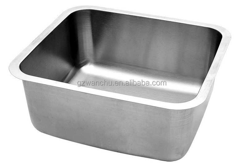 Industrial 304 Stainless Steel Punching Single Bowl Sink Guangzhou Factory Saudi Commercial Pressed Sink Basin Kitchen Equipment