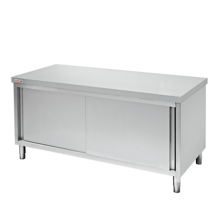 Industrial Outdoors Kitchen Cabinet Stainless Steel Work Table Prep Table Factory/Restaurant Bench Cabinet with Sliding Door