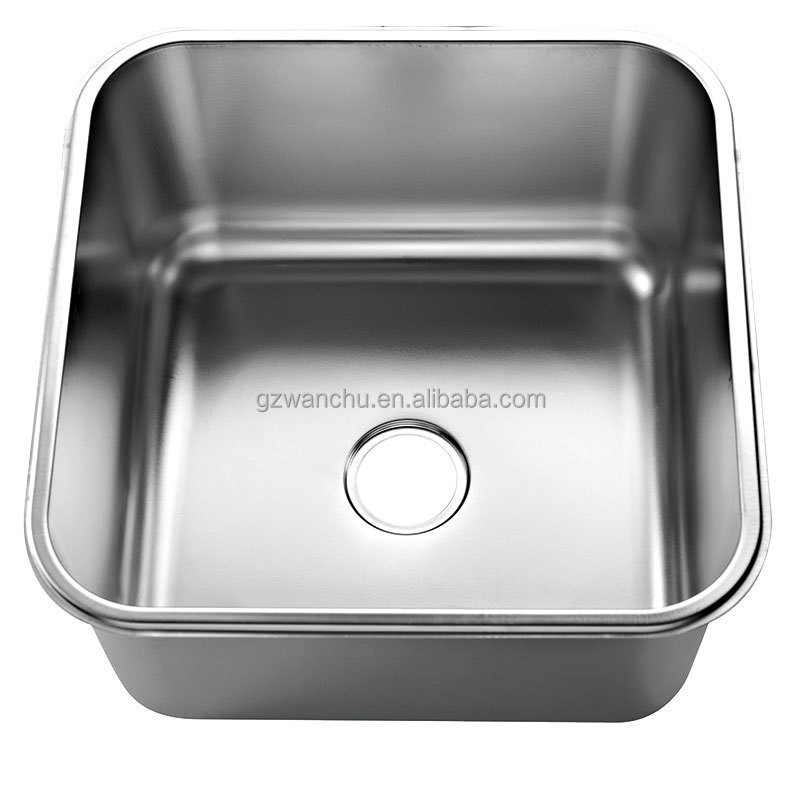 Commercial Kitchen Stainless Steel Fabricated Sinks China Factory Restaurant Supplier SS304Punching Single Bowl Industrial Sink