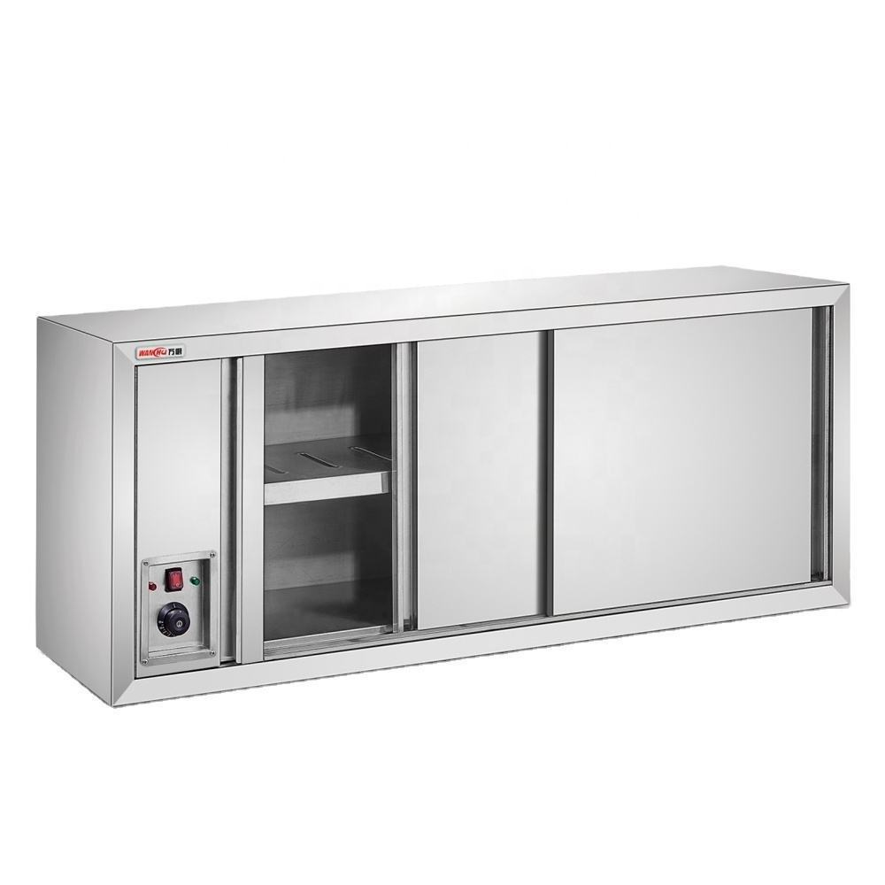 Stainless Steel Industrial Kitchen Wall Cabinet with Glass Doors Wall Mounted Modular Key Cabinet  Bench Cabinet