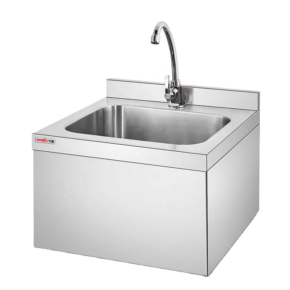 DUBAI Hotel restaurant stainless steel knee operated hand basin portable commercial wall mounted washing sink factory