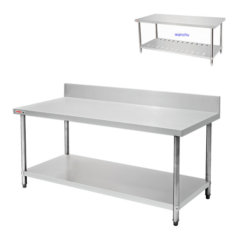 Australia Customized Commercial Restaurant kitchen Stainless Steel 304 food grade Stainless Steel Work Table with Under Shelf