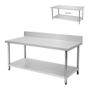 Australia Customized Commercial Restaurant kitchen Stainless Steel 304 food grade Stainless Steel Work Table with Under Shelf