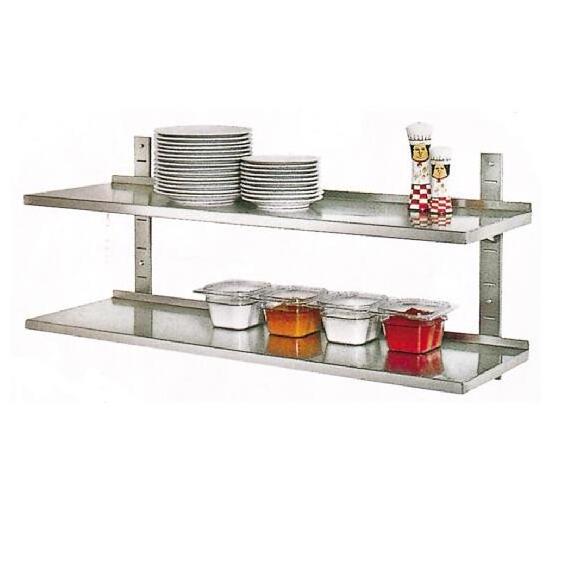 Customized Size Double Layer Stainless Steel Kitchen Wall Storage Rack Shelf/Single Tiers commercial Kitchen Shelf For Dish