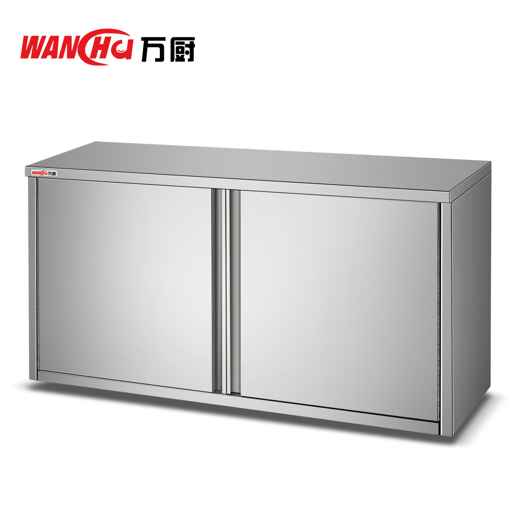 Stainless Steel Restaurant Kitchen Supplier Commercial Wall Mounted Kitchen Cabinet Sets Furniture with Sliding Doors