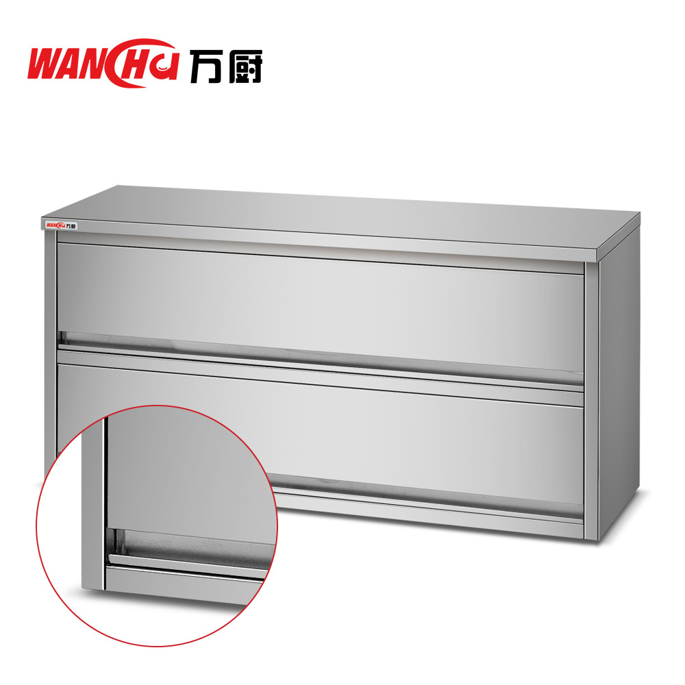 Stainless Steel Restaurant Kitchen Supplier Commercial Wall Mounted Kitchen Cabinet Sets Furniture with Sliding Doors