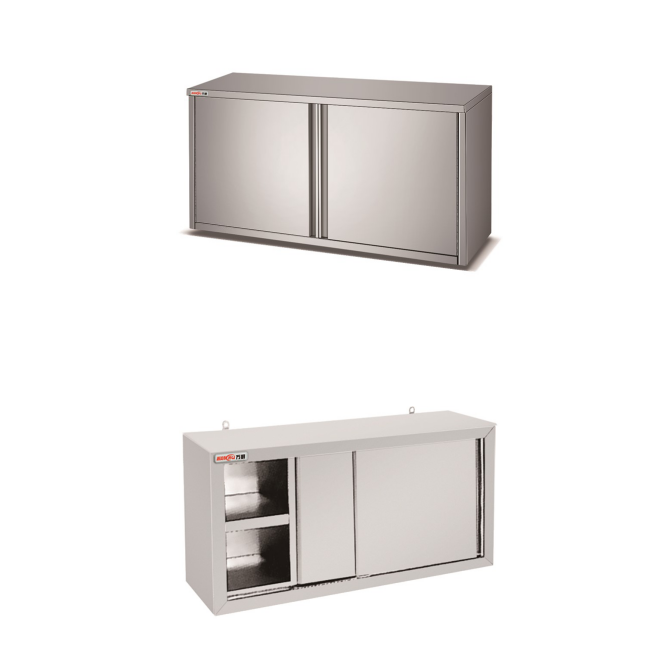 Stainless Steel Restaurant Kitchen Supplier Commercial Wall Mounted Kitchen Cabinet Sets Furniture with Sliding Doors