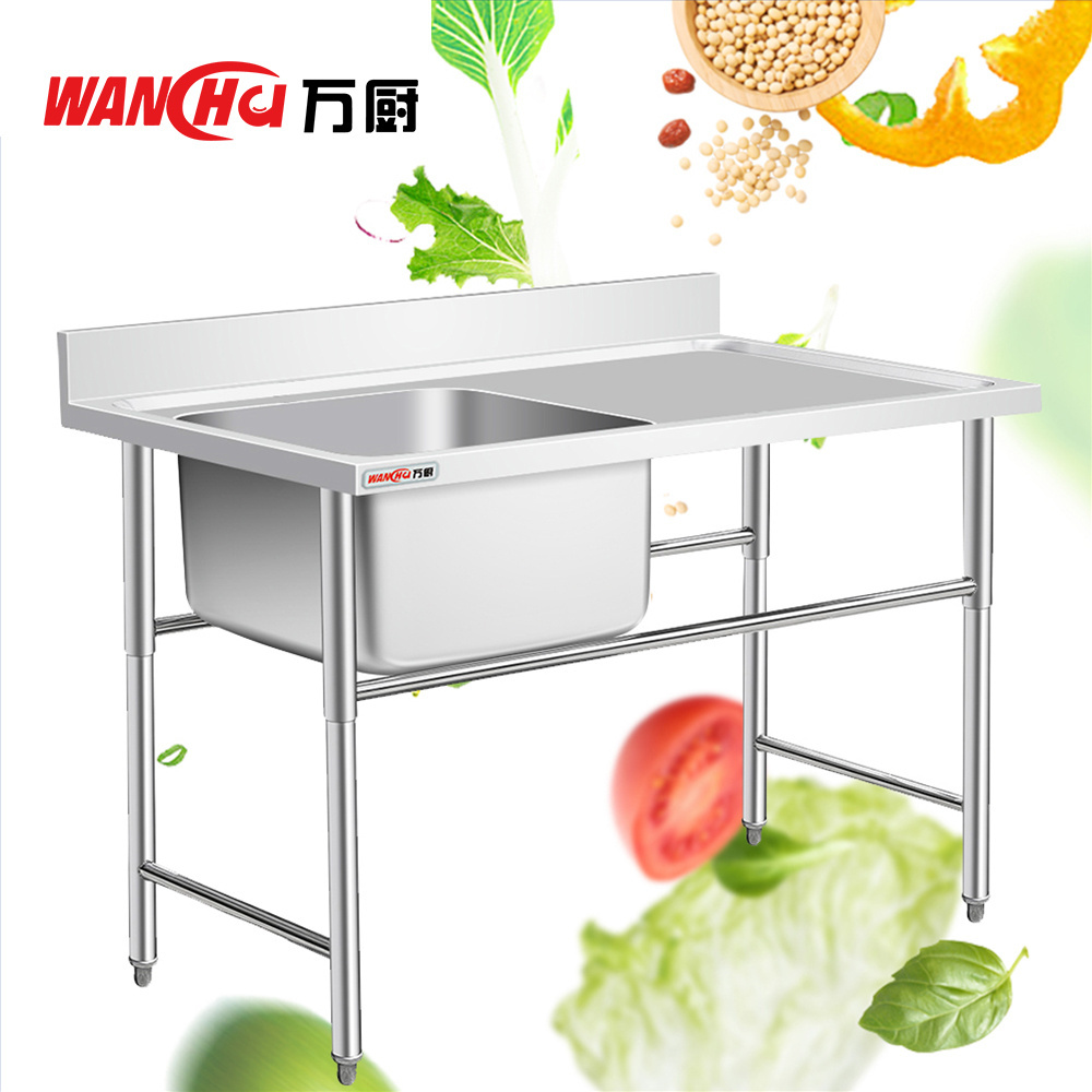 Commercial Sink Industrial Stainless Steel Double Bowl Sink With Under Shelf Restaurant Kitchen Sink Table China Factory