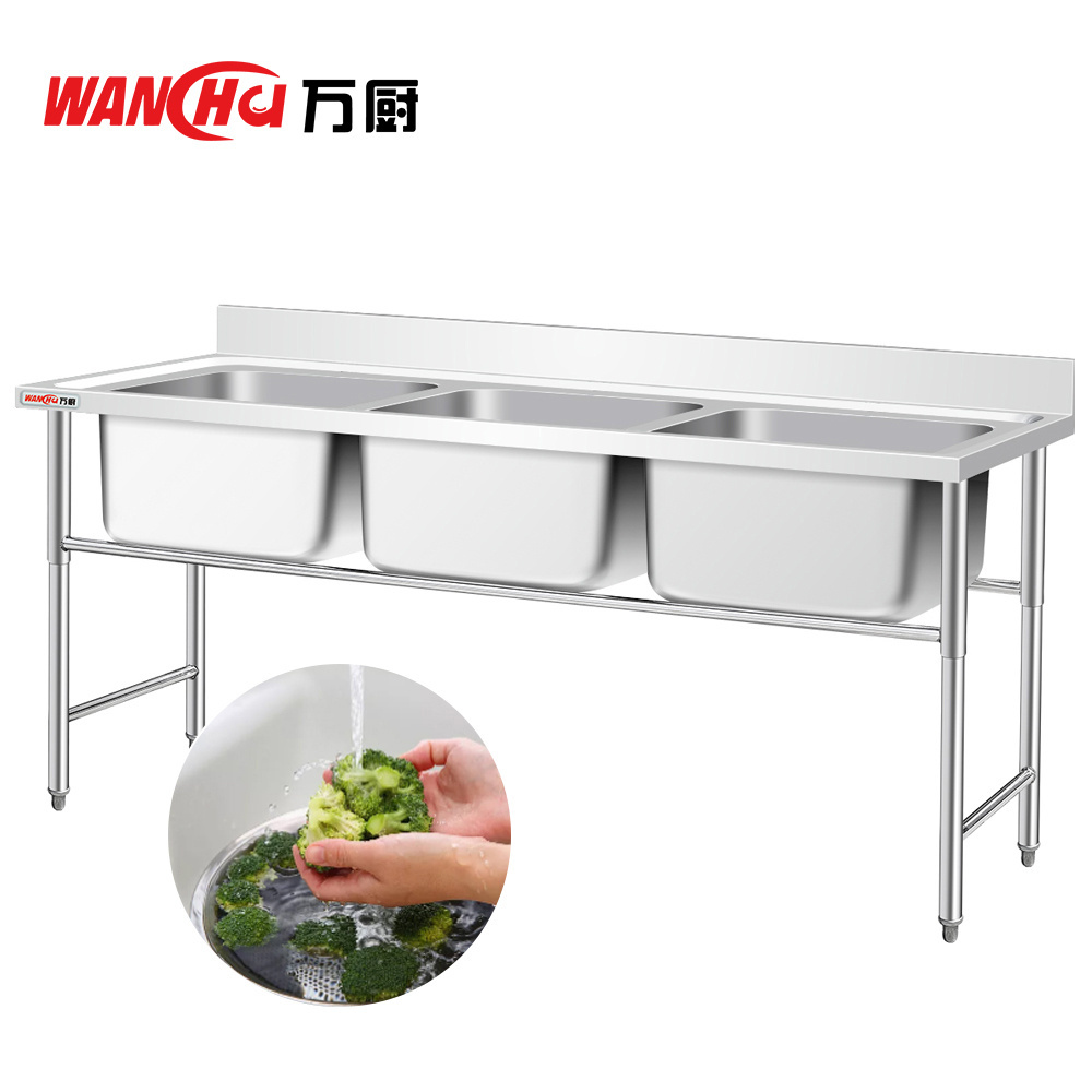 Commercial Sink Industrial Stainless Steel Double Bowl Sink With Under Shelf Restaurant Kitchen Sink Table China Factory