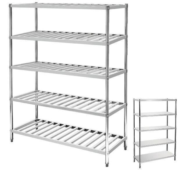 Wholesale Corner stainless steel cold room kitchen utensil rack/spice rack/storage 4 tier shelf