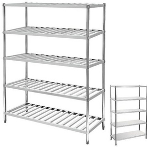 Wholesale Corner stainless steel cold room kitchen utensil rack/spice rack/storage 4 tier shelf