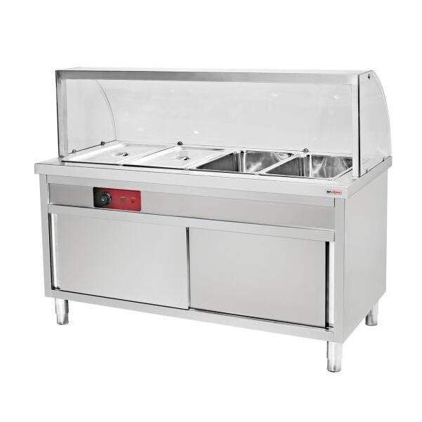 Hot Food Display Counter Commercial Restaurant Electric Fast Food 4 Pans Stainless Steel Electric Bain Marie Food Warmer Buffet