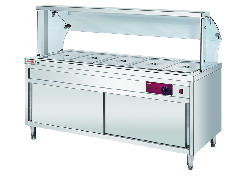 Hot Food Display Counter Commercial Restaurant Electric Fast Food 4 Pans Stainless Steel Electric Bain Marie Food Warmer Buffet