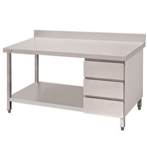 Restaurant Kitchen Food Prepare Table with Drawers Stainless Steel Commercial Work Table Industrial Work Bench With Undershelf