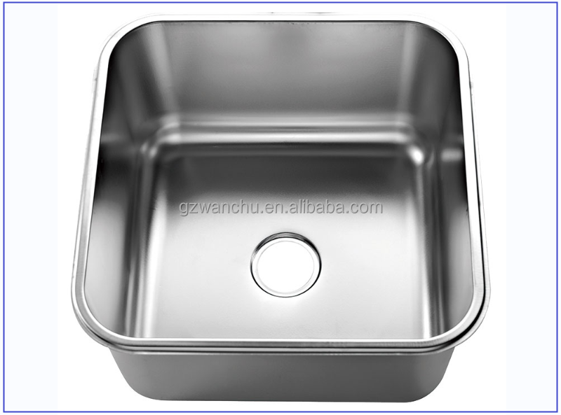 Industrial 304 Stainless Steel Punching Single Bowl Sink Guangzhou Factory Saudi Commercial Pressed Sink Basin Kitchen Equipment