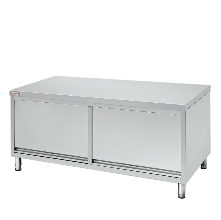 Industrial Outdoors Kitchen Cabinet Stainless Steel Work Table Prep Table Factory/Restaurant Bench Cabinet with Sliding Door