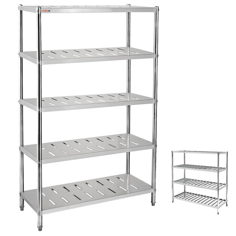 Best Selling Multi-Size Cook hotel kitchen shelf/5 Tiers Adjustable Metal Shelving Unit Stainless steel Commercial Metal Shelf