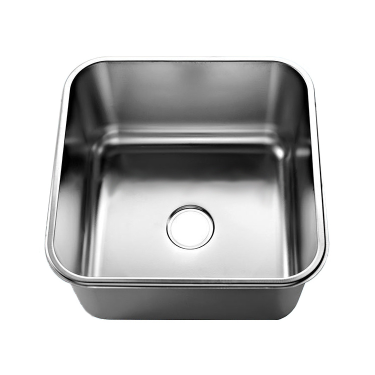 Commercial Kitchen Stainless Steel Fabricated Sinks China Factory Restaurant Supplier SS304Punching Single Bowl Industrial Sink