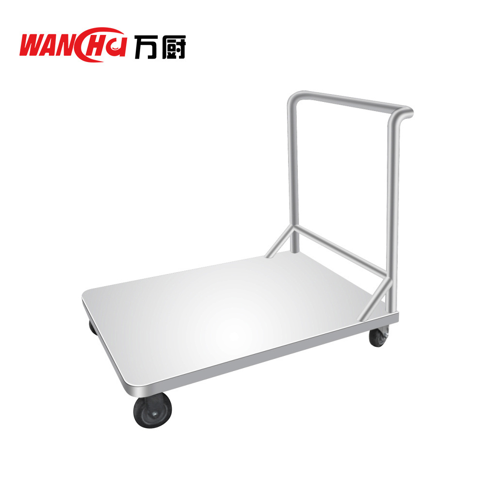 Stainless Steel Supermarket Warehouse Heavy Duty Platform Trolley Commercial Kitchen Equipment Folding Hand Push Cart