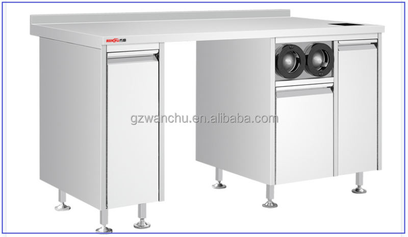 Stainless Modern Restaurant/Bar Counter Bubble Tea Cabinet Cocktail Station Design/Outdoors Juice Coffee Food Prep Table