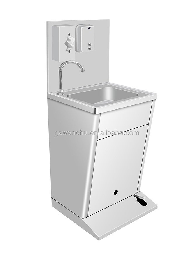 Hot Selling Restaurant Supply Foot Operated Wash Sink American Portable industrial Foot Pedal Hand washing basin station