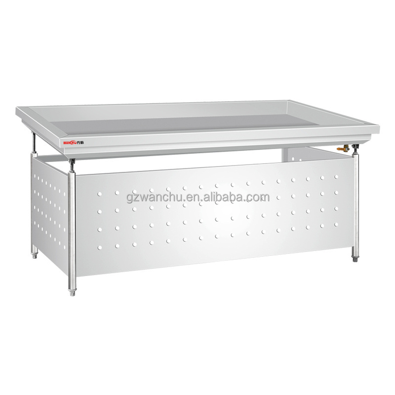 Industrial Metal Fish Cleaning Table Wash Sink Customized Kitchen Stainless Steel Seafood Display Table/fish Processing Table