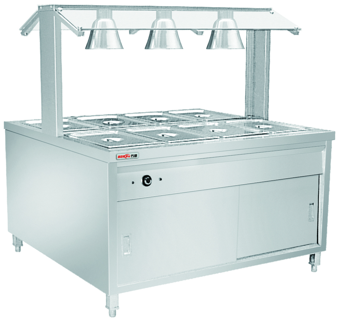 Hotel catering gas Food Warmer Showcase/Electric Bain Marie buffet Food Warmer For Sale/commercial bain marie counter With Cover