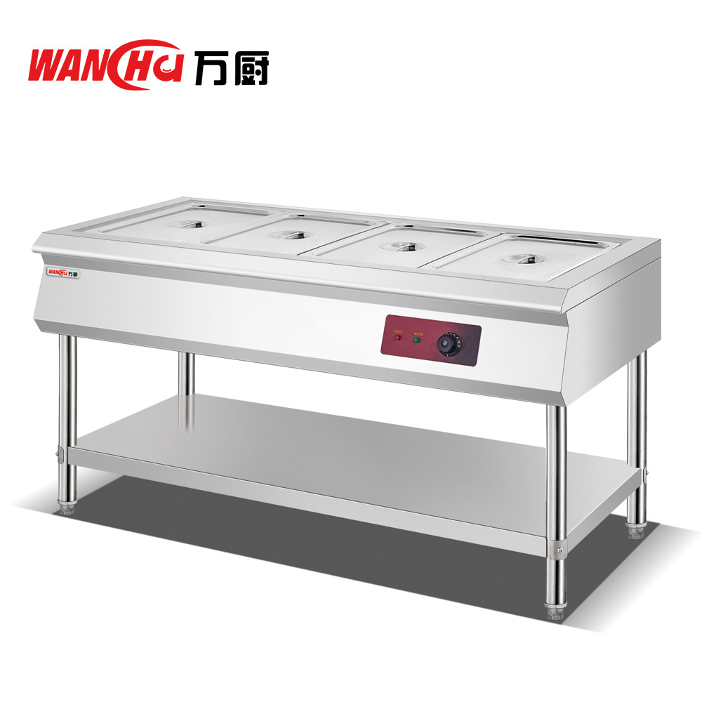 Factory American Restaurant Buffet Kitchen Food Display Warmer Steam Table Electric Bain Marie Showcase with Glass Cover