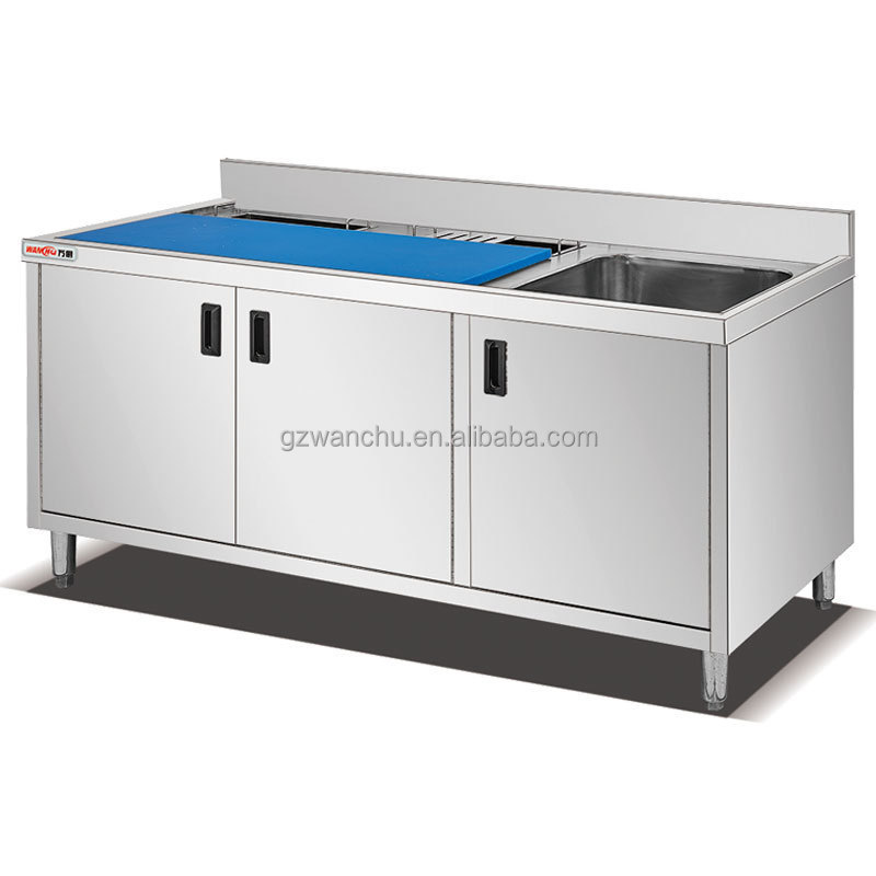 Industrial Metal Fish Cleaning Table Wash Sink Customized Kitchen Stainless Steel Seafood Display Table/fish Processing Table