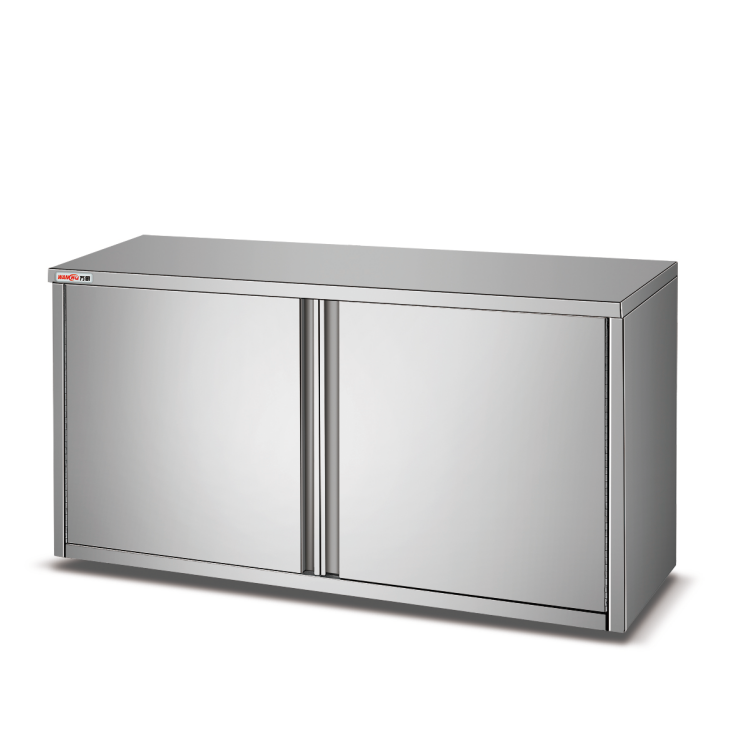 Stainless Steel Industrial Kitchen Wall Cabinet with Glass Doors Wall Mounted Modular Key Cabinet  Bench Cabinet