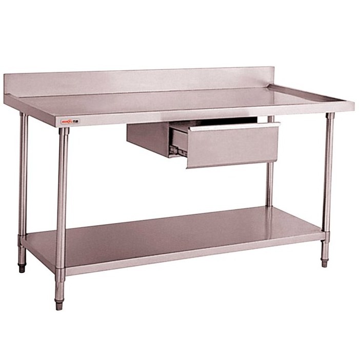 Prepared Table Restaurant Kitchen Food Prepare Table with Drawers Stainless Steel ...