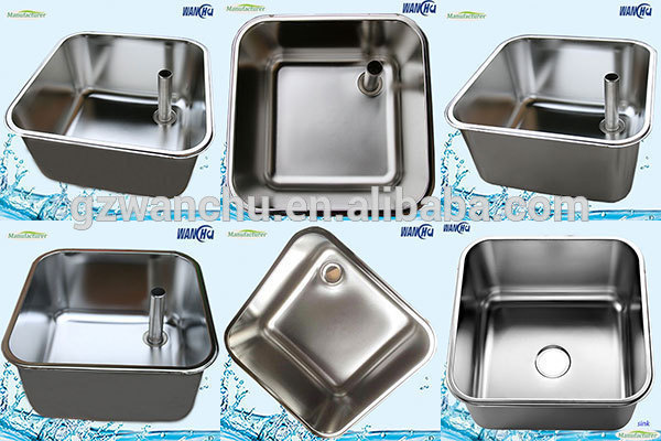 Commercial Kitchen Stainless Steel Fabricated Sinks China Factory Restaurant Supplier SS304Punching Single Bowl Industrial Sink