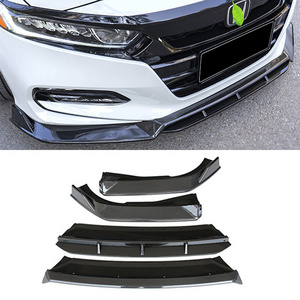 Carbon fiber pattern 4-piece front bumper splitter spoiler lip exterior kit for honda accord 2018-2020